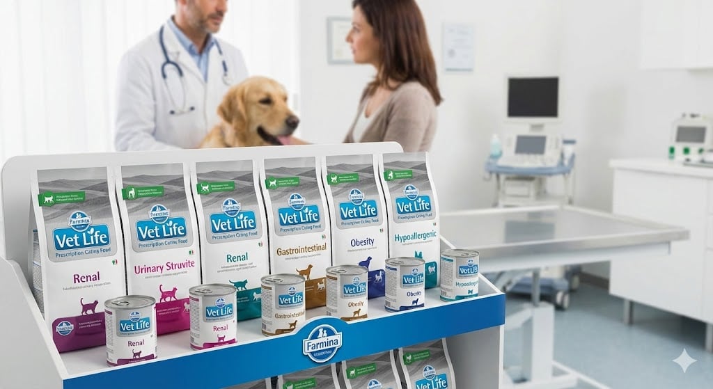 Veteriner Kliniğinde Farmina Vet Life Tıbbi Kedi ve Köpek Mamaları
