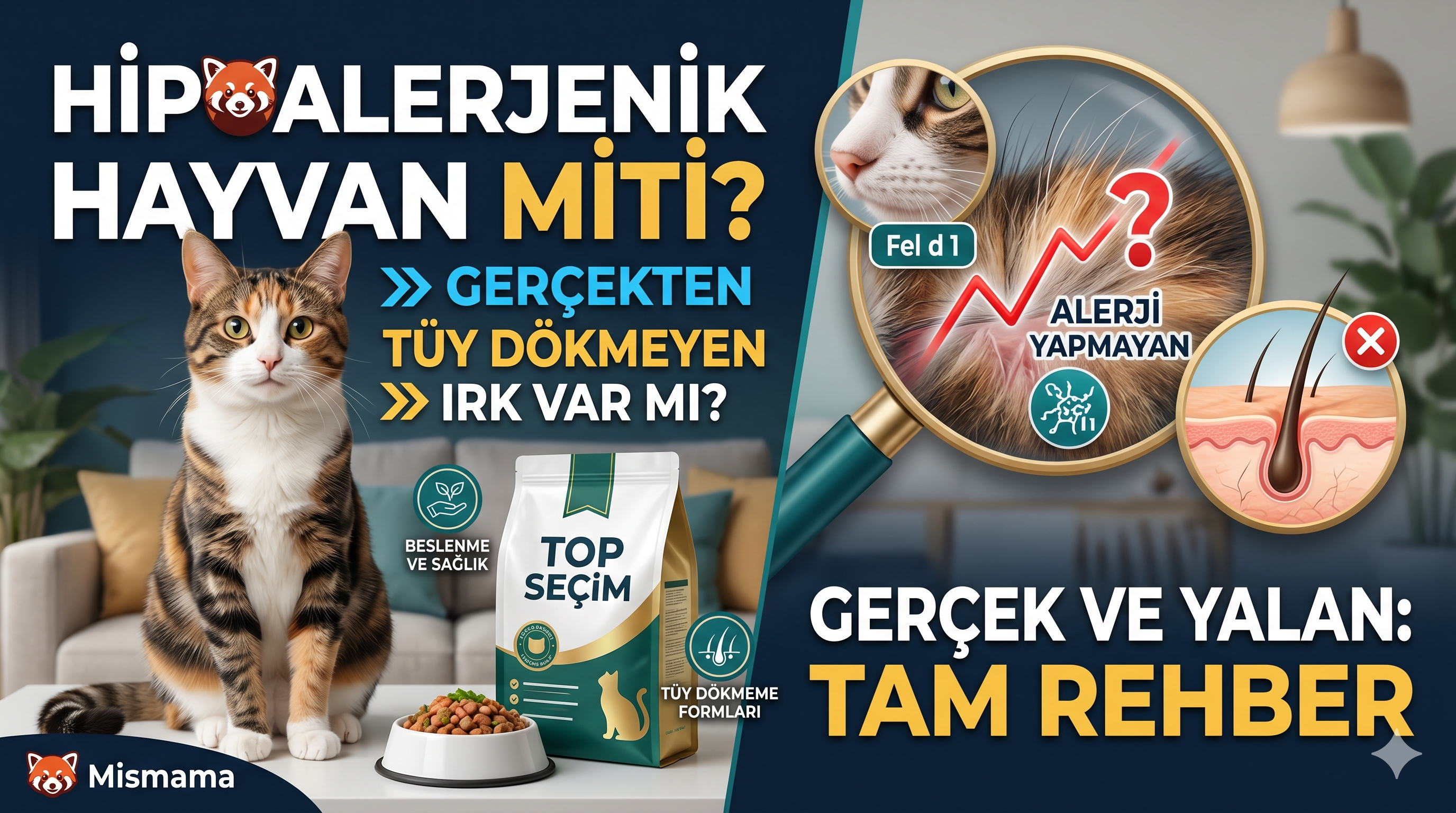 Hipoalerjenik Kedi Köpek Miti — Bilimsel Gerçek Rehberi | Mismama.com