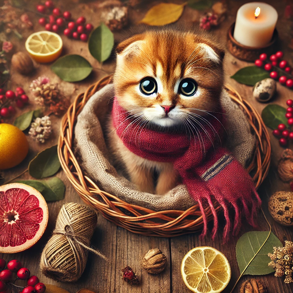 Meraklı ve sevimli bir kedi, blog kapağı için sade bir arka plan önünde oturuyor
