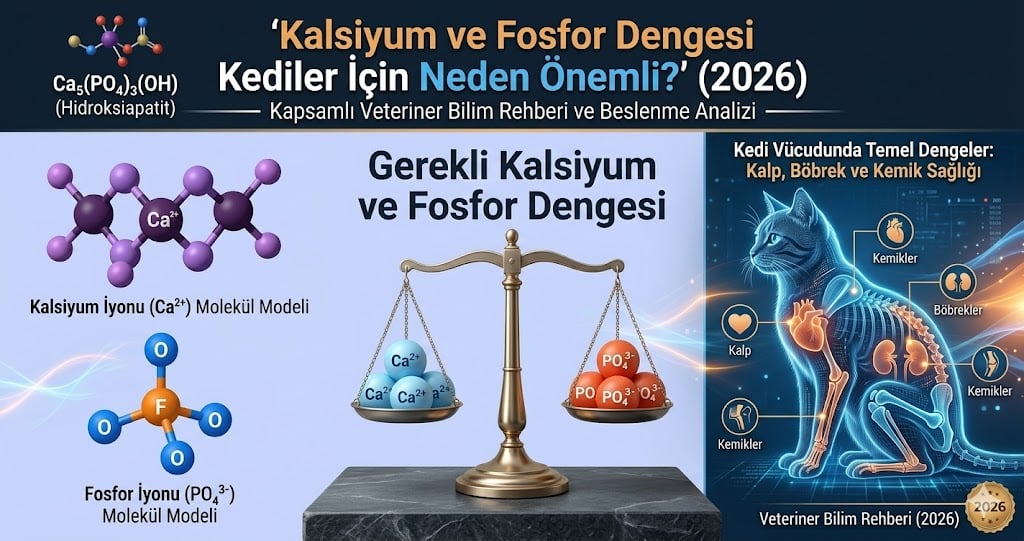 Kedi kuru mama mineral dengesi - kalsiyum fosfor Ca:P oranı AAFCO FEDIAF NRC standartları CKD böbrek struvite kristal 2026 Mismama bilimsel rehber
