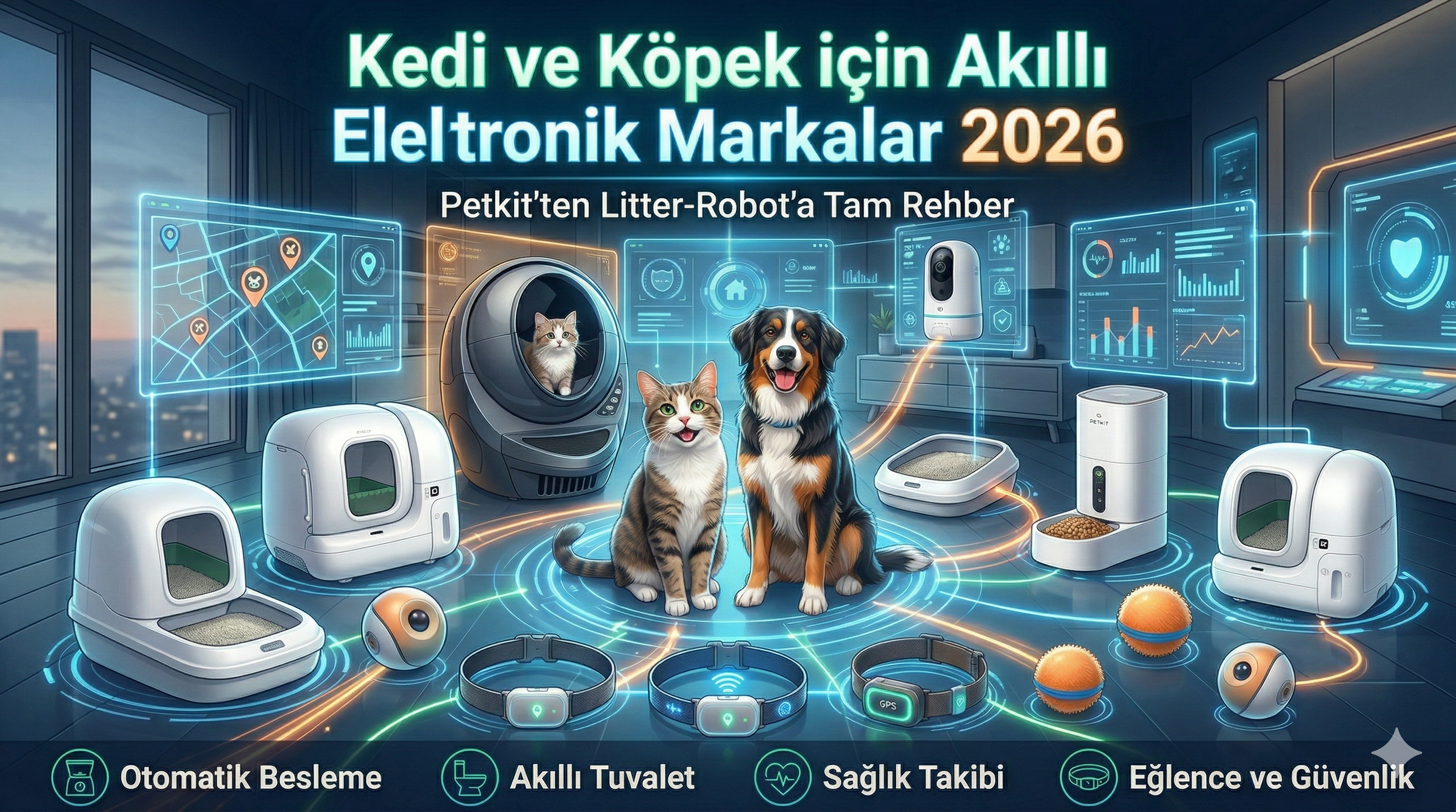 Kedi ve Köpek için Akıllı Elektronik Markalar 2026 — Petkit, Furbo, Tractive ve Tüm Dünya Markaları | Mismama.com