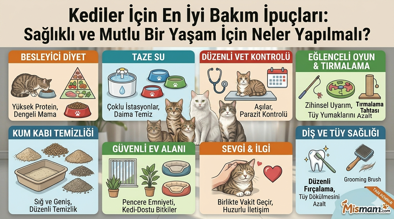 Kediler İçin En İyi Bakım İpuçları – Sağlıklı ve Mutlu Kedi Rehberi 2026 | Mismama.com