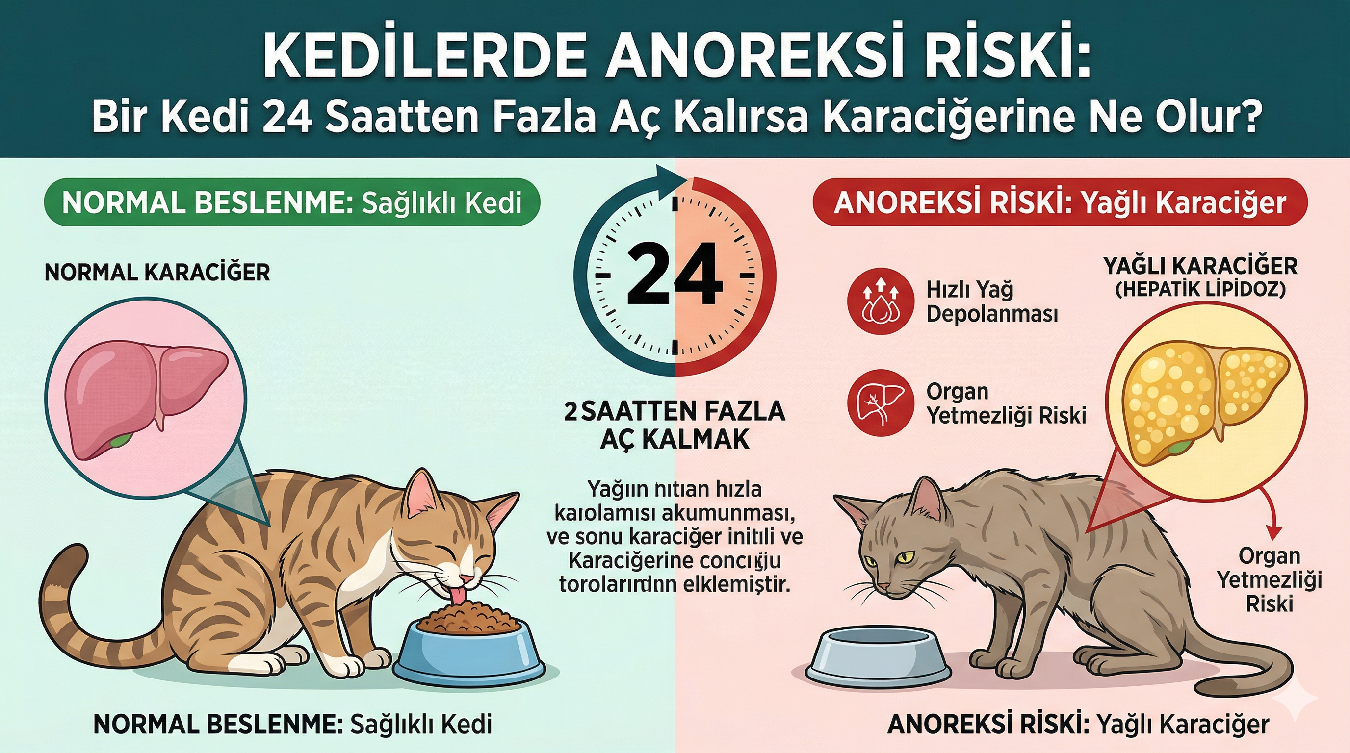 Kedilerde Anoreksi Riski — Hepatik Lipidoz Karaciğer Hastalığı Rehberi | Mismama.com