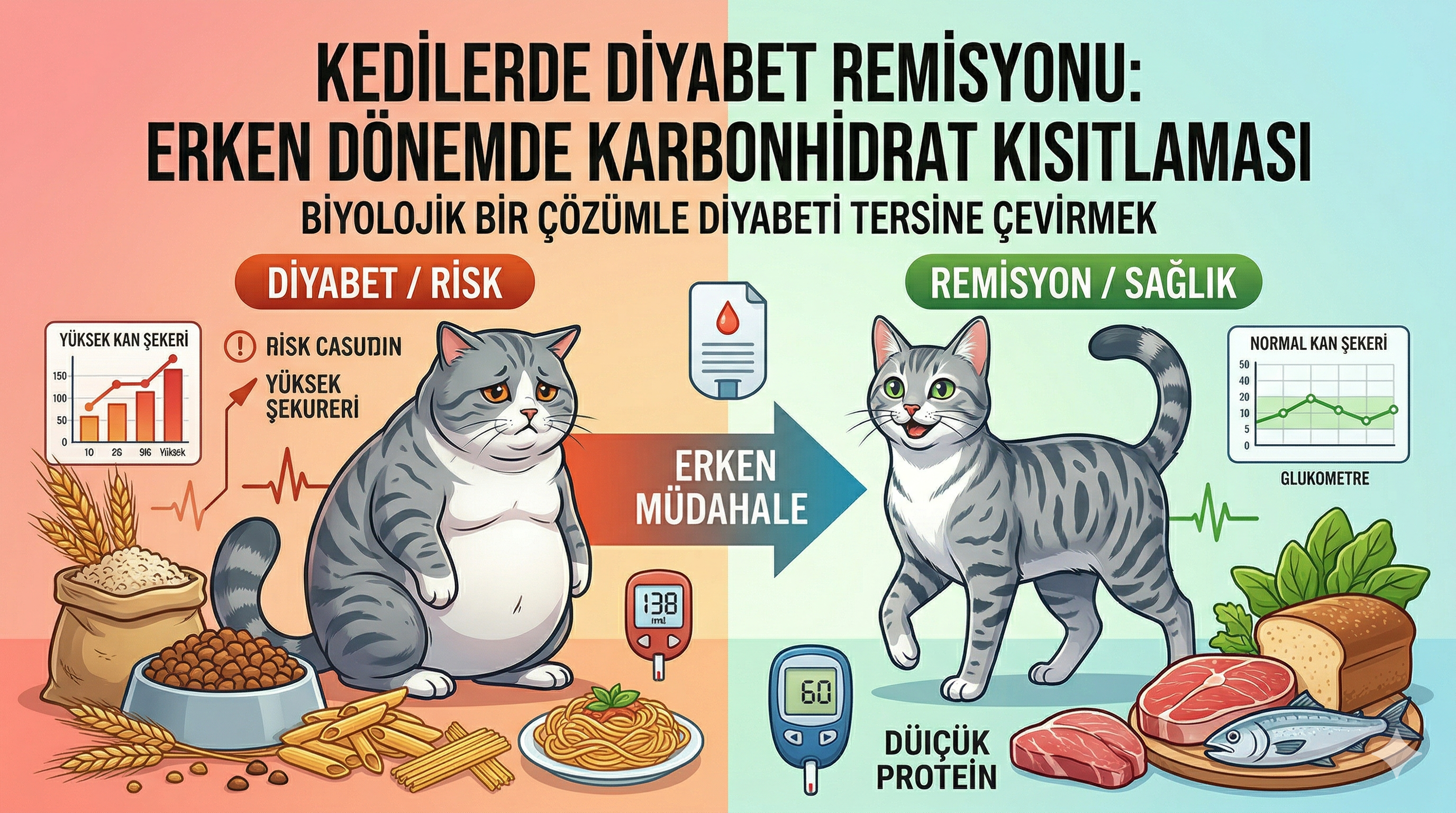 Kedilerde Tip 2 Diyabet — Karbonhidrat Kısıtlamasıyla Remisyon Mümkün mü? | Mismama.com