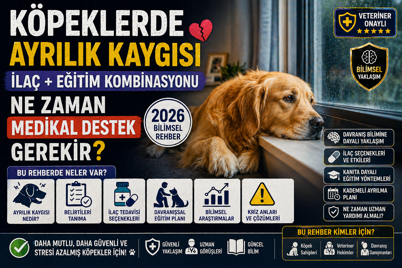 Köpeklerde ayrılık kaygısı ilaç eğitim kombinasyonu Fluoxetine Clomipramine 2026 bilimsel rehber Mismama