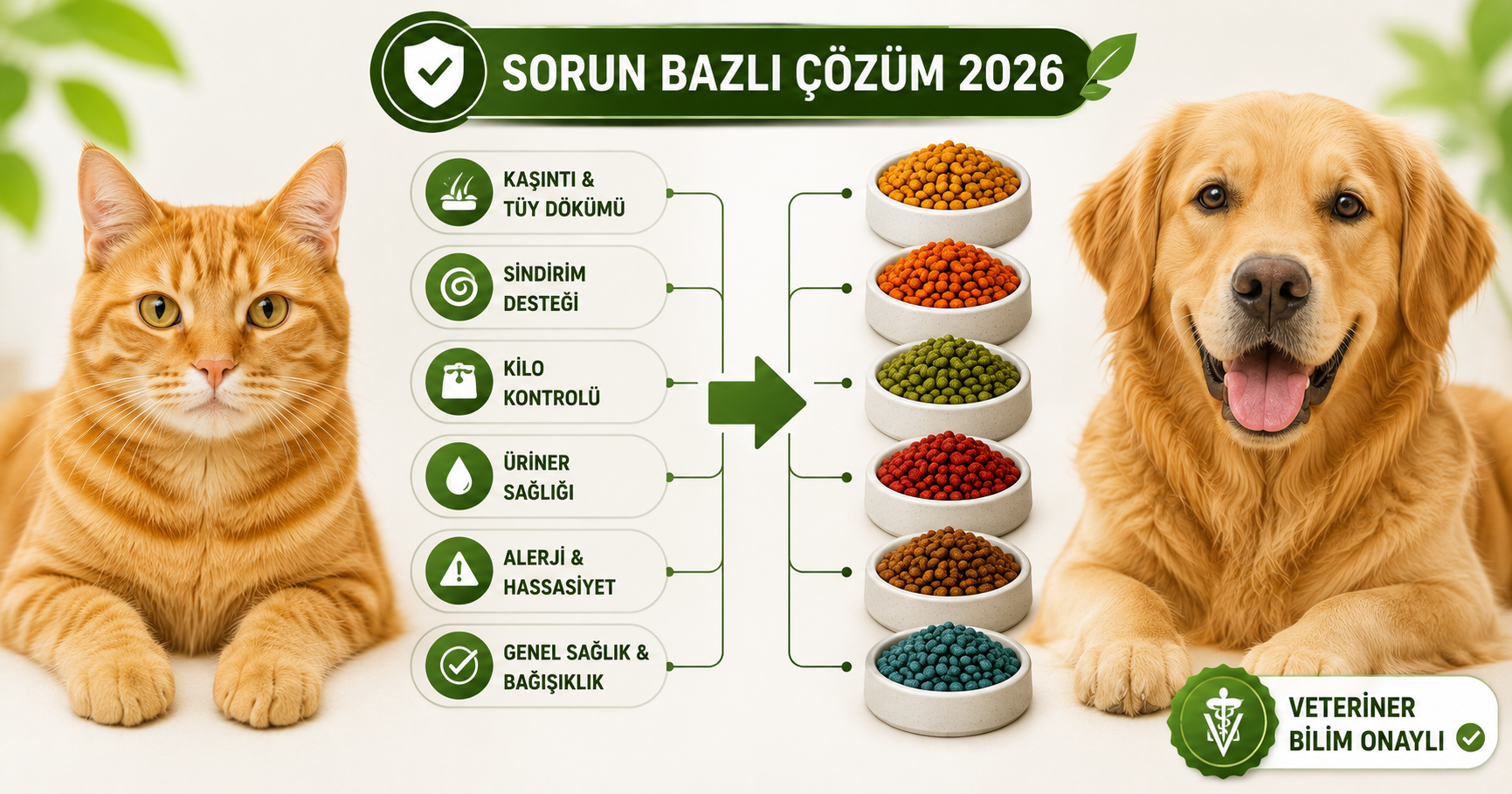 N&D hangi seri neye iyi gelir sorun bazlı rehber 2026 - kedi köpek mama seçim matrisi alerji sindirim cilt tüy üriner kilo bağışıklık çözüm Mismama bilimsel rehber