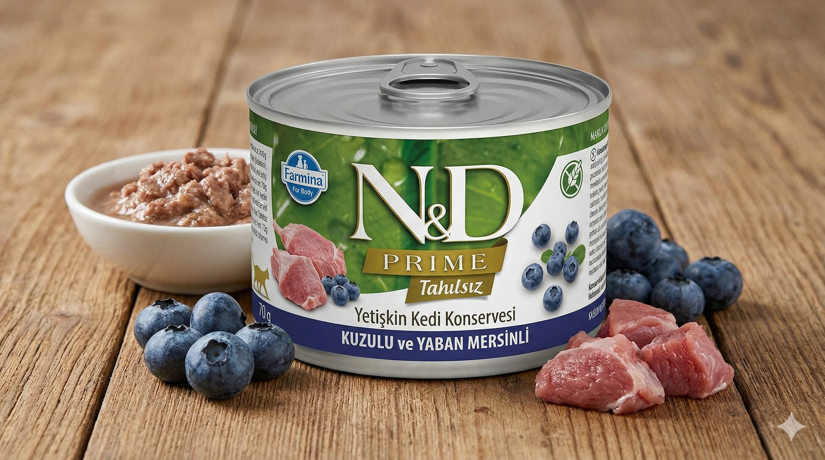 N&D Prime Kuzulu ve Yaban Mersinli Tahılsız Yetişkin Kedi Konservesi 70gr — İnceleme 2026 | Mismama.com