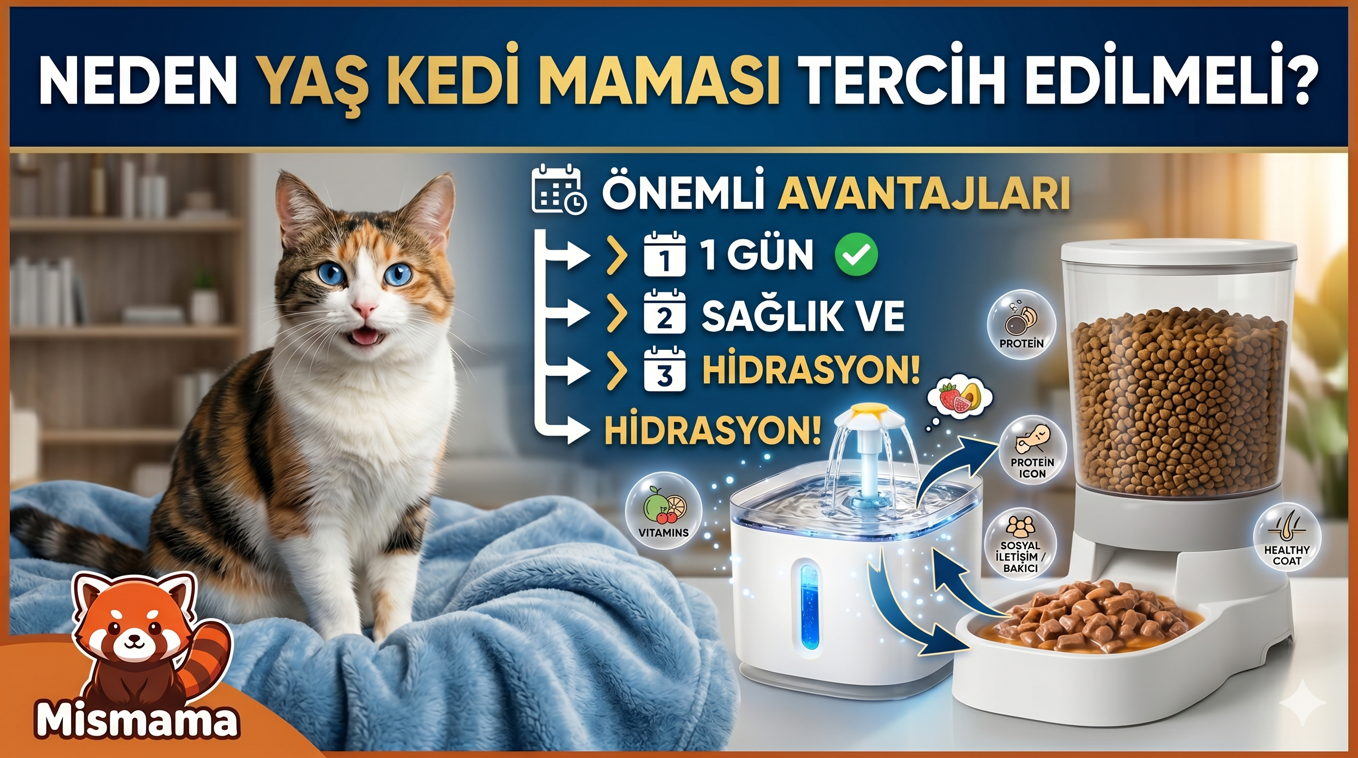 Yaş Kedi Maması Neden Tercih Edilmeli? | Mismama.com
