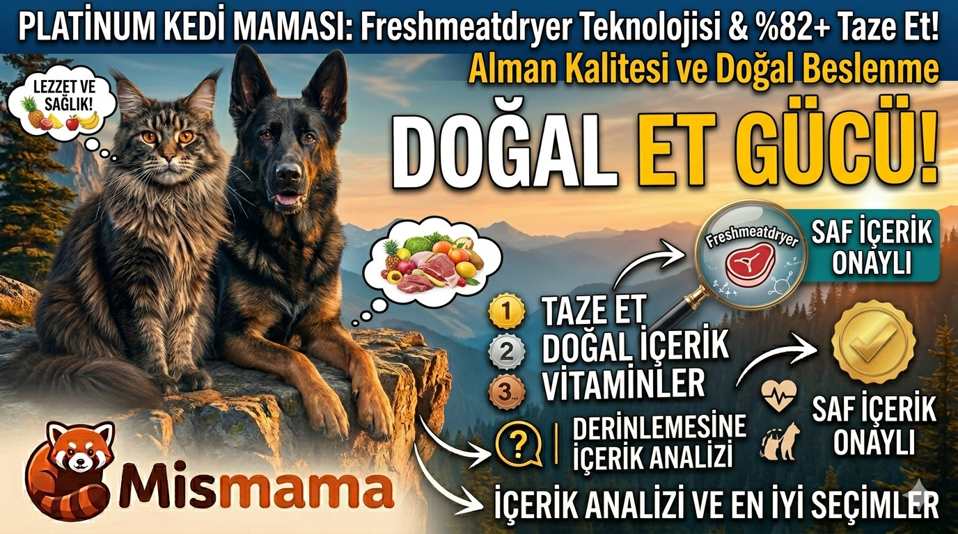 Platinum Kedi Maması MeatCrisp — Freshmeatdryer ile %82+ Taze Et | Mismama.com