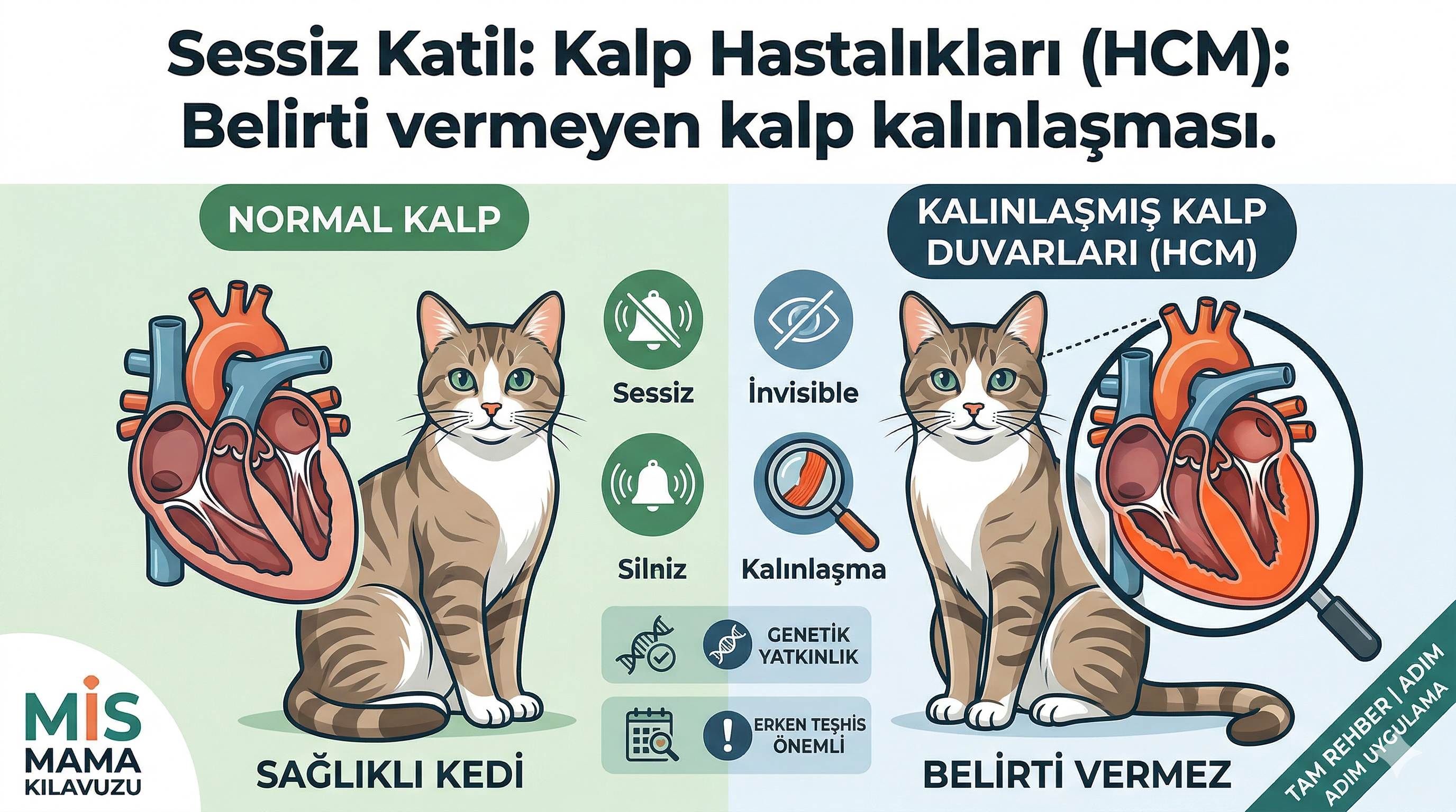 kedi HCM kalp hastalığı, kedi hipertrofik kardiyomiyopati, kedi eyer trombozu FATE, kedi kalp üfürümü, Maine Coon Ragdoll HCM