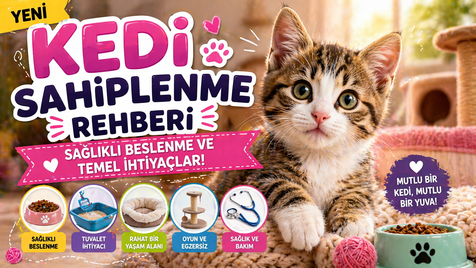 yavru kedi bakımı, yeni kedi sahiplenme, kitten beslenme, kedi aşı takvimi, yavru kedi sosyalleşme, kedi kum kabı
