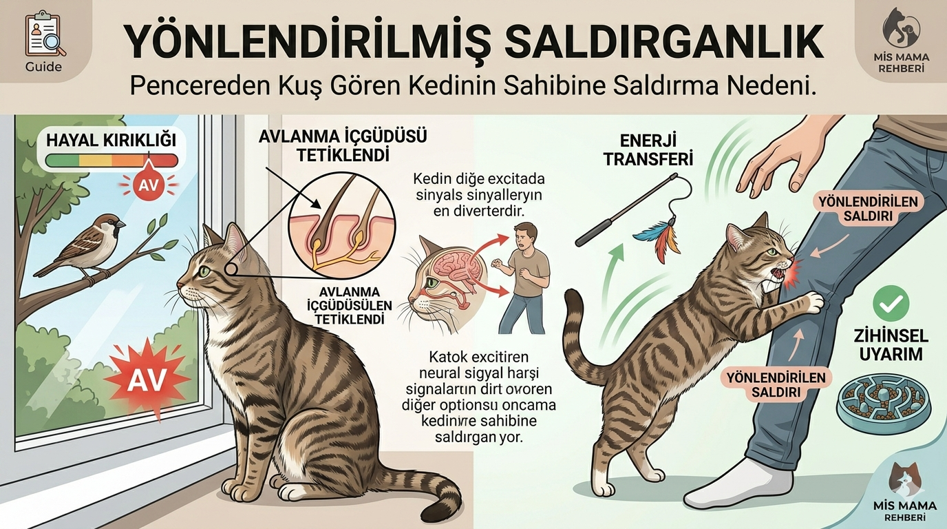 kedi yönlendirilmiş saldırganlık, kedi redirected aggression, kedi pencere saldırı, kedi saldırganlık nedenleri, kedi frustrasyonu saldırı