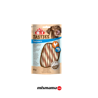 8in1 Tasties Twisters Tavuklu ve Morina Balıklı Köpek Ödül Maması 85gr