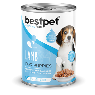 Bestpet Yavru Köpekler İçin, Taze Kuzu Parça Etli Ve Soslu Yaş Mama 400 gr