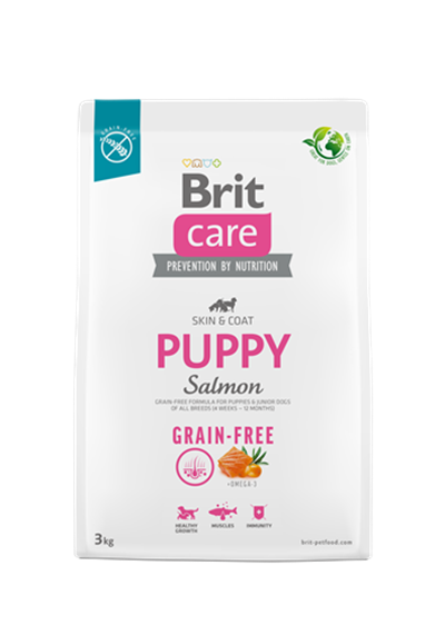 Brit Care Deri Ve Tüy Hassasiyeti Olan Yavru Köpekler İçin, Tahılsız, Somonlu Kuru Mama 3 kg