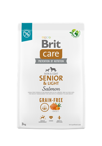 Brit Care Kilo Kontrolü Ve Deri - Tüy Hassasiyeti Olan Yaşlı Köpekler İçin, Tahılsız, Somonlu Kuru Mama 3 kg