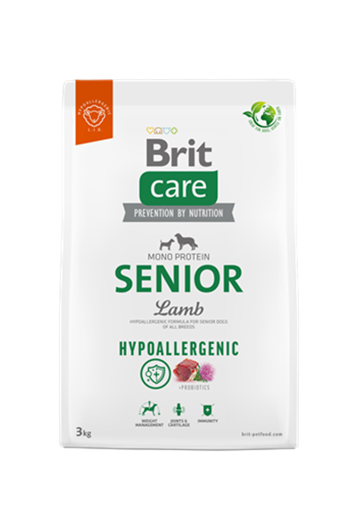 Brit Care Yaşlı Köpekler İçin, Tek Proteinli, Hipoalerjenik, Kuzu Etli Kuru Mama 3 kg