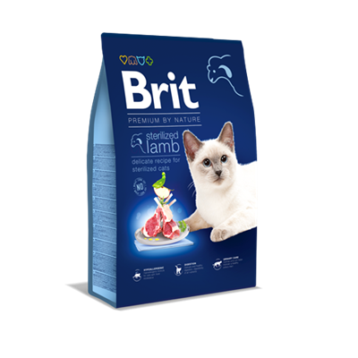Brit Premium By Nature Kısırlaştırılmış Kediler İçin, Kuzu Etli Kuru Mama 8 kg