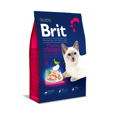 Brit Premium By Nature Kısırlaştırılmış Kediler İçin, Tavuk Etli Kuru Mama 8 kg