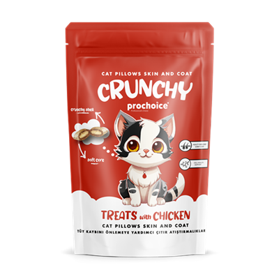 Prochoice Crunchy Skin & Coat, Kediler için Tüy Kaybını Önlemeye Yardımcı Tavuklu Çıtır Atıştırmalık 60gr