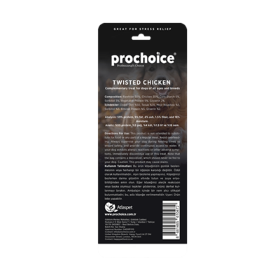 Prochoice Twisted Duck, Köpekler için Ördek Derili Burgu Ödül Çubuğu 10 parça