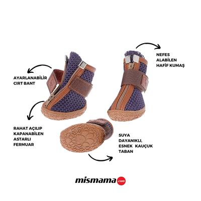 BE DESIGN Fermuarlı Mor Köpek Ayakkabısı