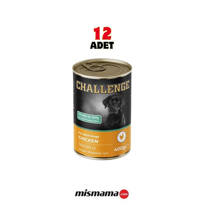 Challenge Tavuklu Yetişkin Köpek Konservesi 400 gr 12 Adet