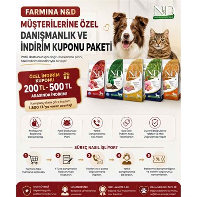 Farmina N&D Müşterilerine Özel Danışmanlık ve İndirim Kuponu Paketi