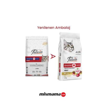 Felicia 12 Kg Yetişkin Kuzu Etli Az Tahıllı HypoAllergenic Kedi Maması