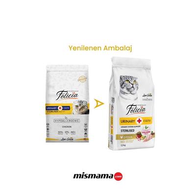 Felicia Hipoalerjenik Üriner Sağlığı İçin Düşük Tahıllı Tavuklu Kısırlaştırılmış Kedi Maması 12kg