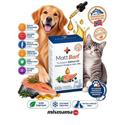 Matt Barf Kedi ve Köpekler için Somon Yağı 250 ML