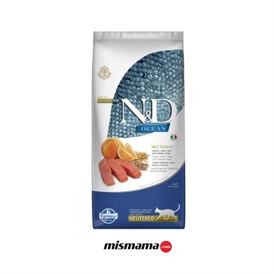 N&D Ocean Somonlu ve Portakallı Ata Tahıllı Kısırlaştırılmış Kedi Maması 10kg
