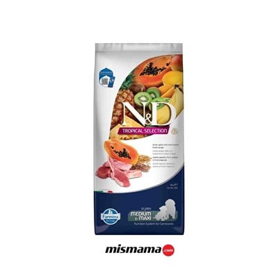 ND Tropical Selection Kuzu Etli ve Tropikal Meyveli Orta ve Büyük Irk Yavru Köpek Maması 10kg
