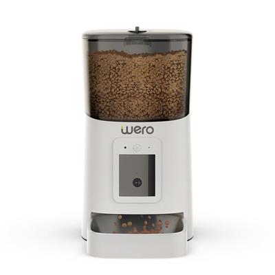 Wero Wi‑Fi Akıllı Mama Kabı WPF001 Beyaz  (Paslanmaz Çelik Kase, 1080p Kameralı)