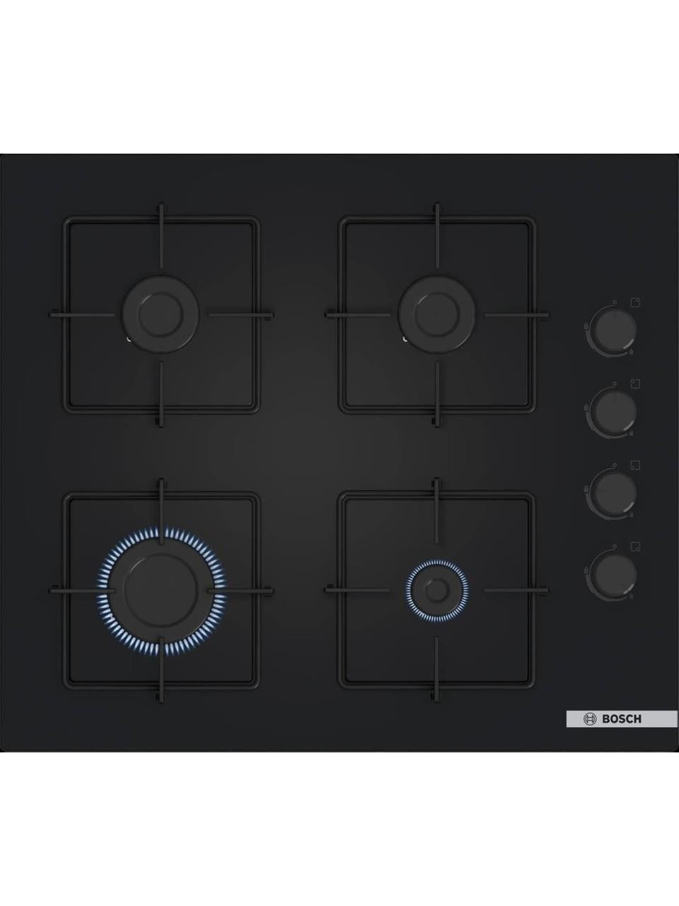 Bosch POP6C6P31O Gazlı Ocak 60 cm Sert Cam Siyah Serie 4