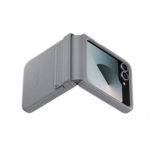 Samsung Galaxy EF-VF741PJEGWW Z Flip6 Vegan Deri Gri Kılıf