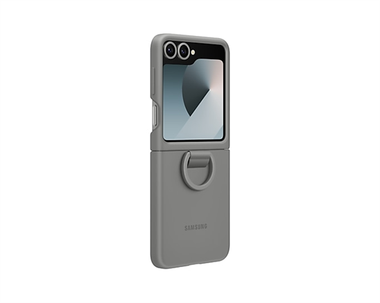 Samsung Galaxy Z Flip 6 Yüzüklü Silikon Gri Kılıf EF-PF741TJEGWW