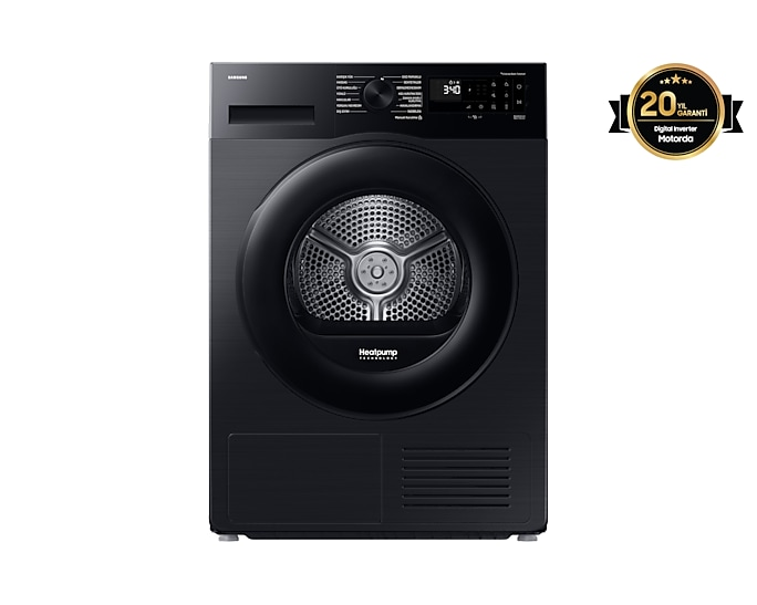 Samsung DV90DG52A0ABAH 9 Kg A+++ Siyah Çamaşır Kurutma Makinesi