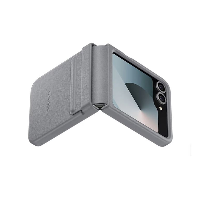 Samsung Galaxy EF-VF741PJEGWW Z Flip6 Vegan Deri Gri Kılıf