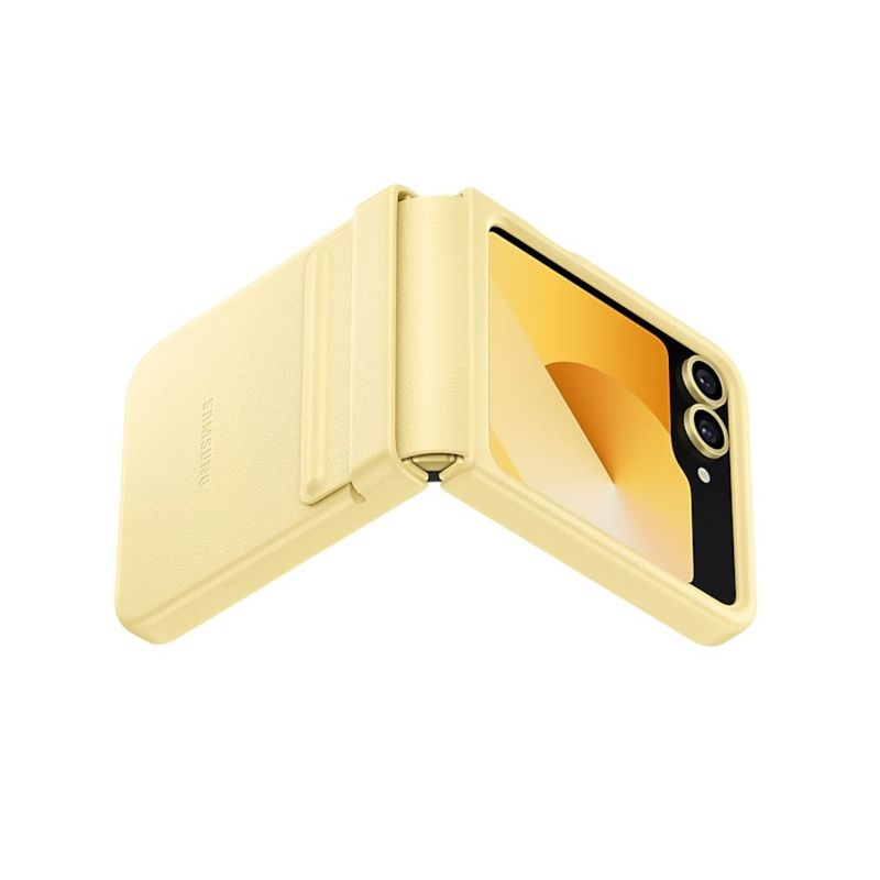 Samsung Galaxy EF-VF741PYEGWW Z Flip6 Vegan Deri Sarı Kılıf