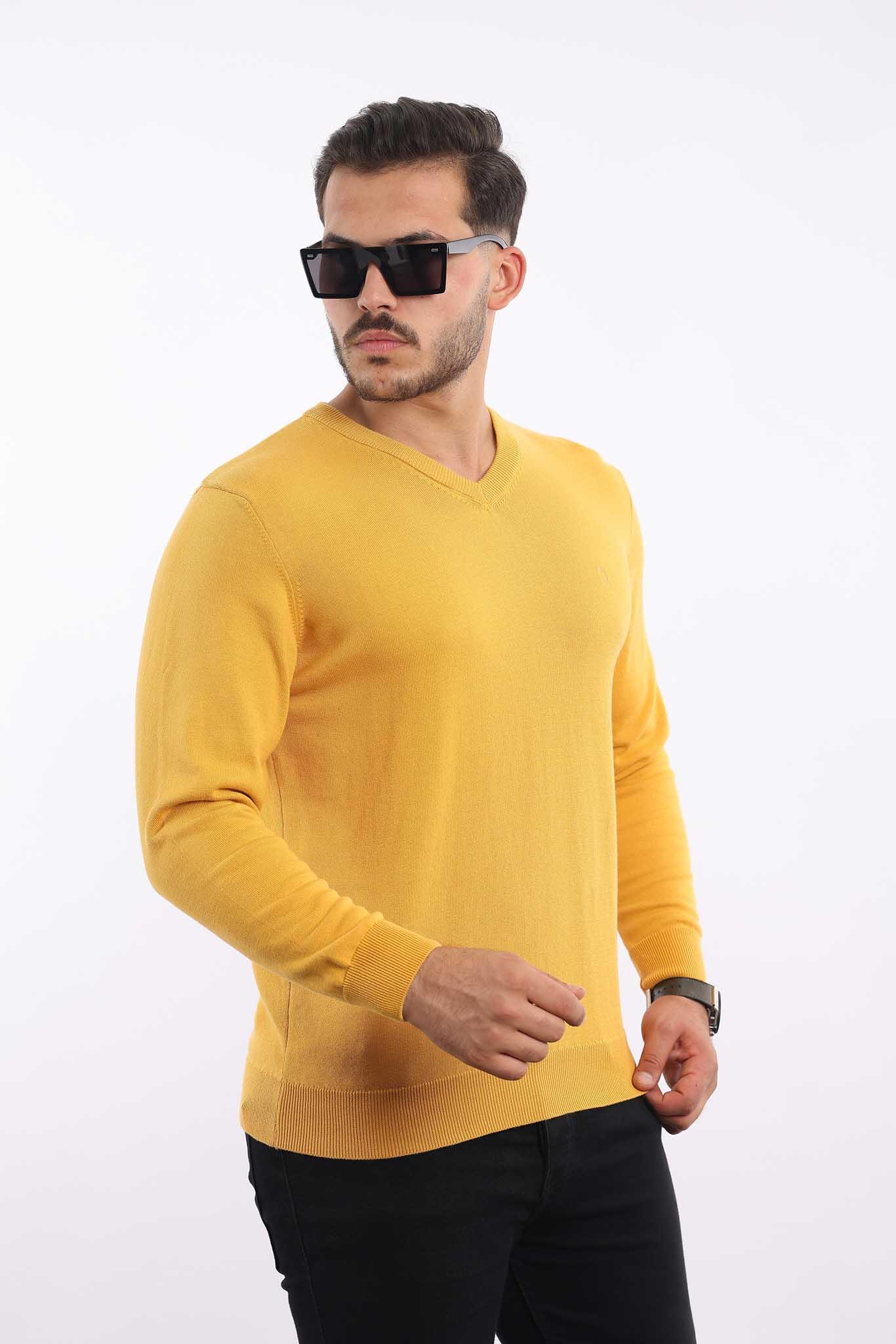 Premium Erkek V Yaka Triko — %100 Pamuk, Nefes Alan Konforlu Kazak