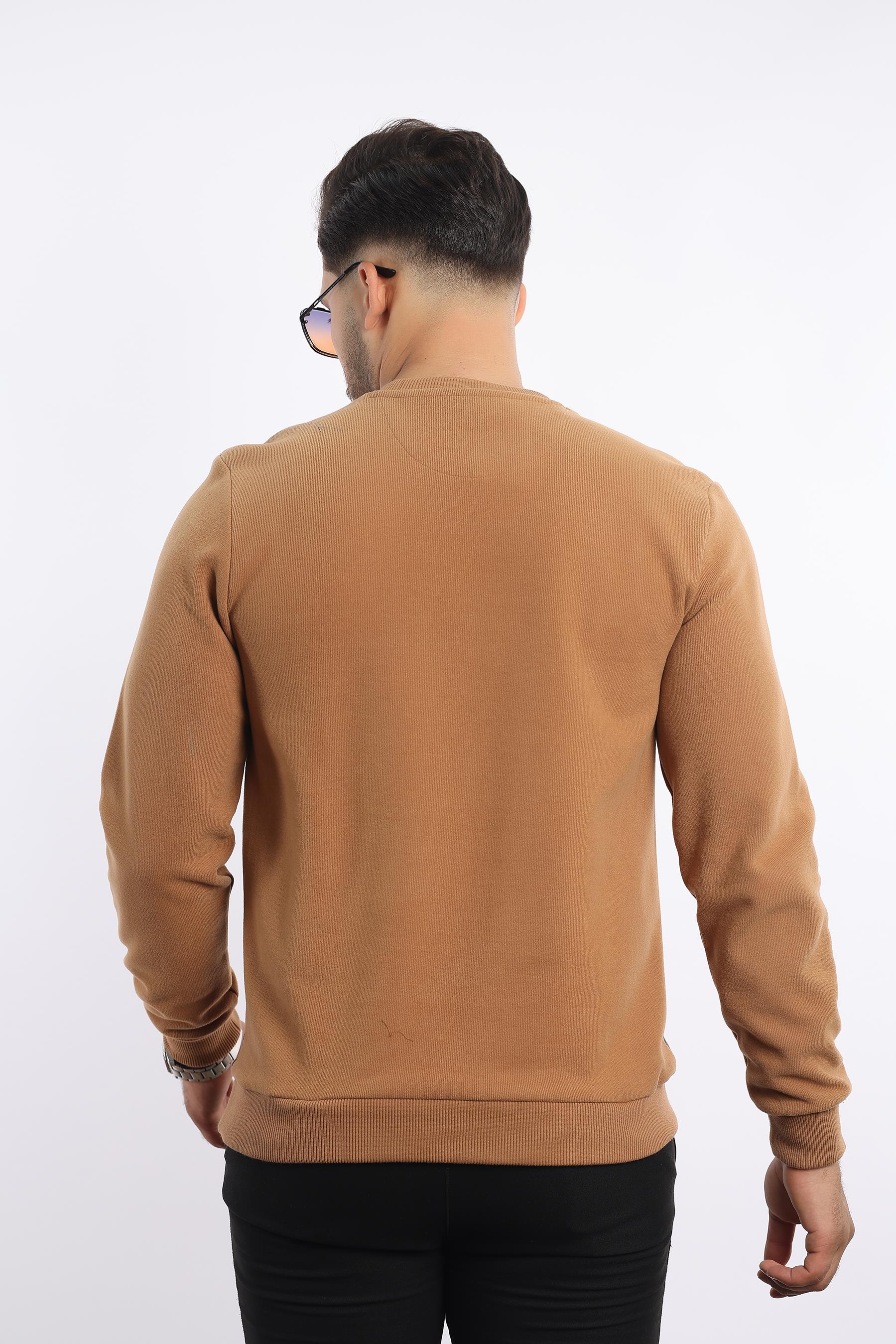 Pamuk Düz Selanik - Bisiklet Yaka Sweatshirt