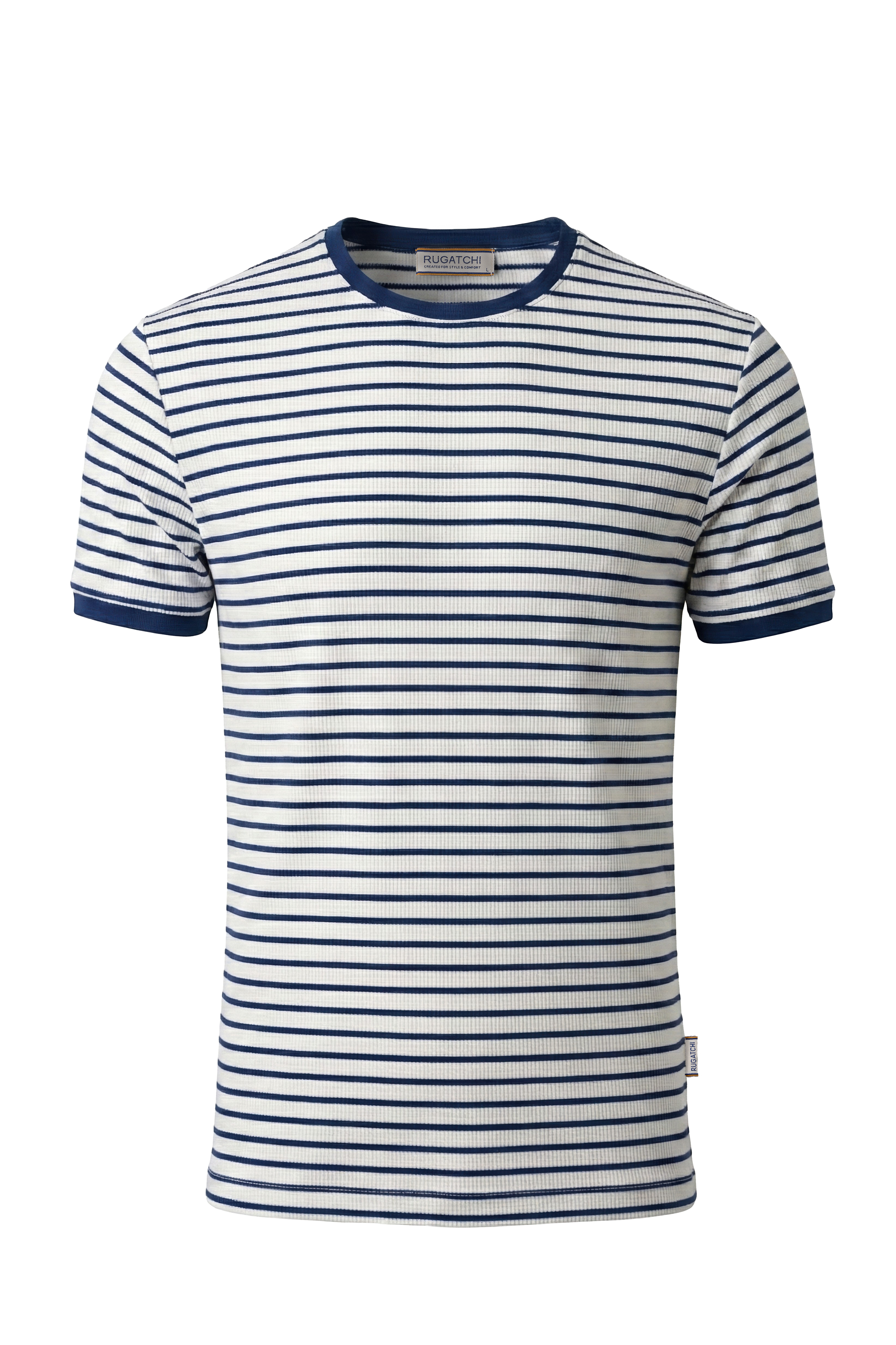 Erkek Waffle Çizgili Dokulu Tişört