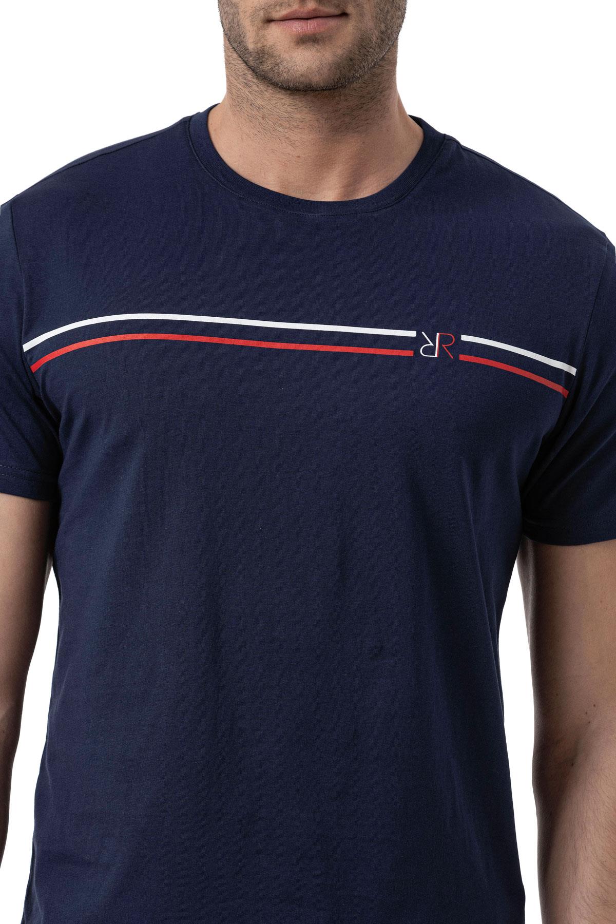 Baskılı Bisiklet Yaka T-Shirt