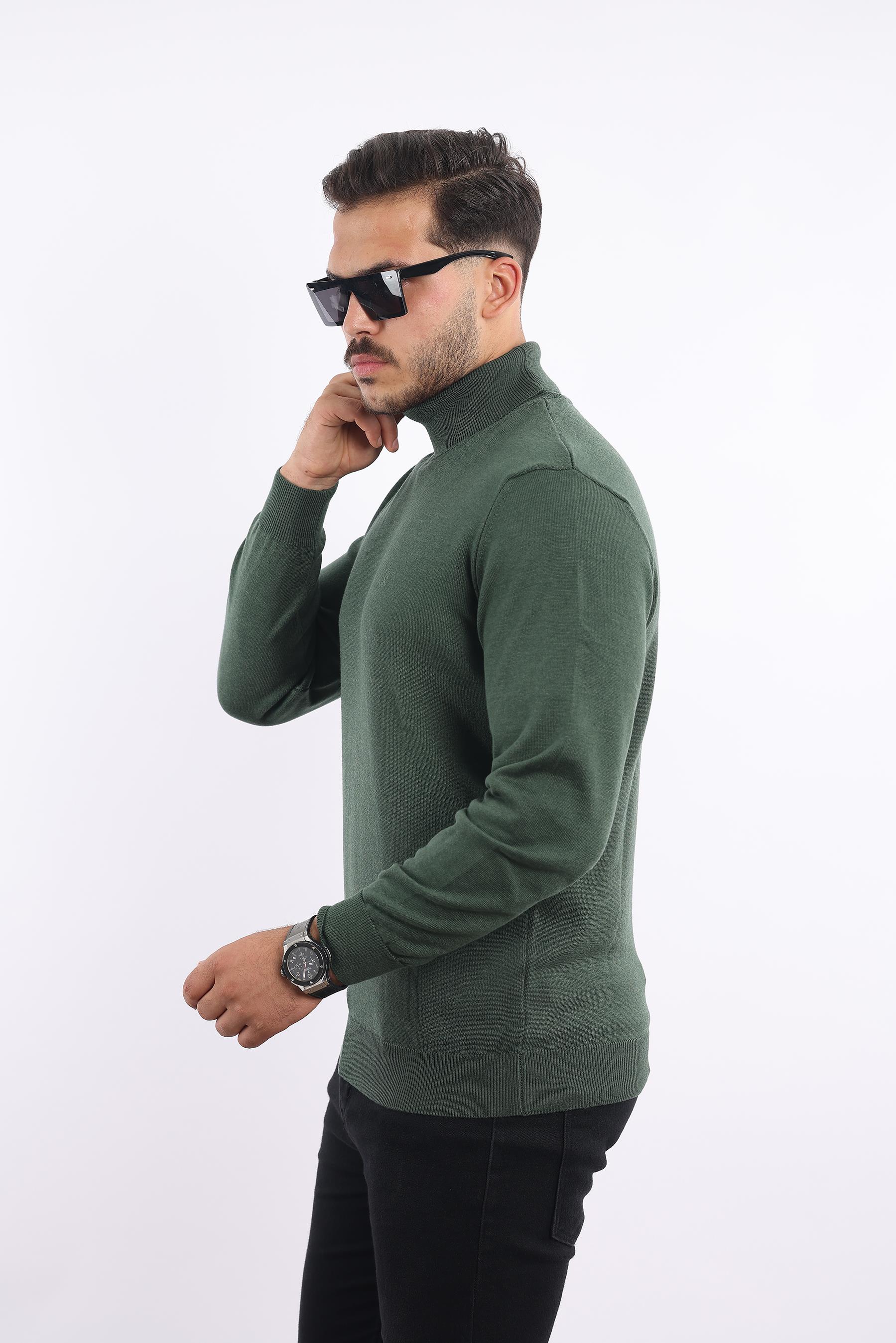 Erkek Balıkçı Yaka Triko Kazak — %100 Pamuk, Klasik