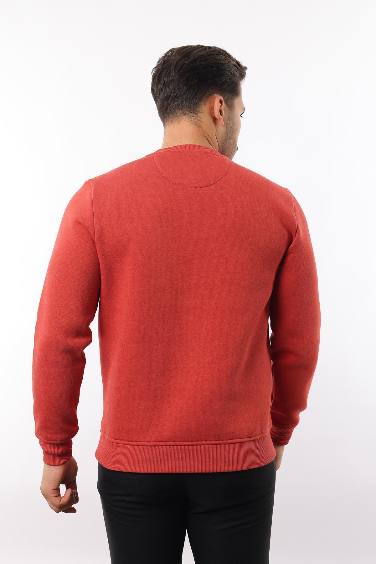 3 İplik Şardonlu Bisiklet Yaka Sweatshirt – Pamuk Viskon Regular Fit Rugatchi Exclusive