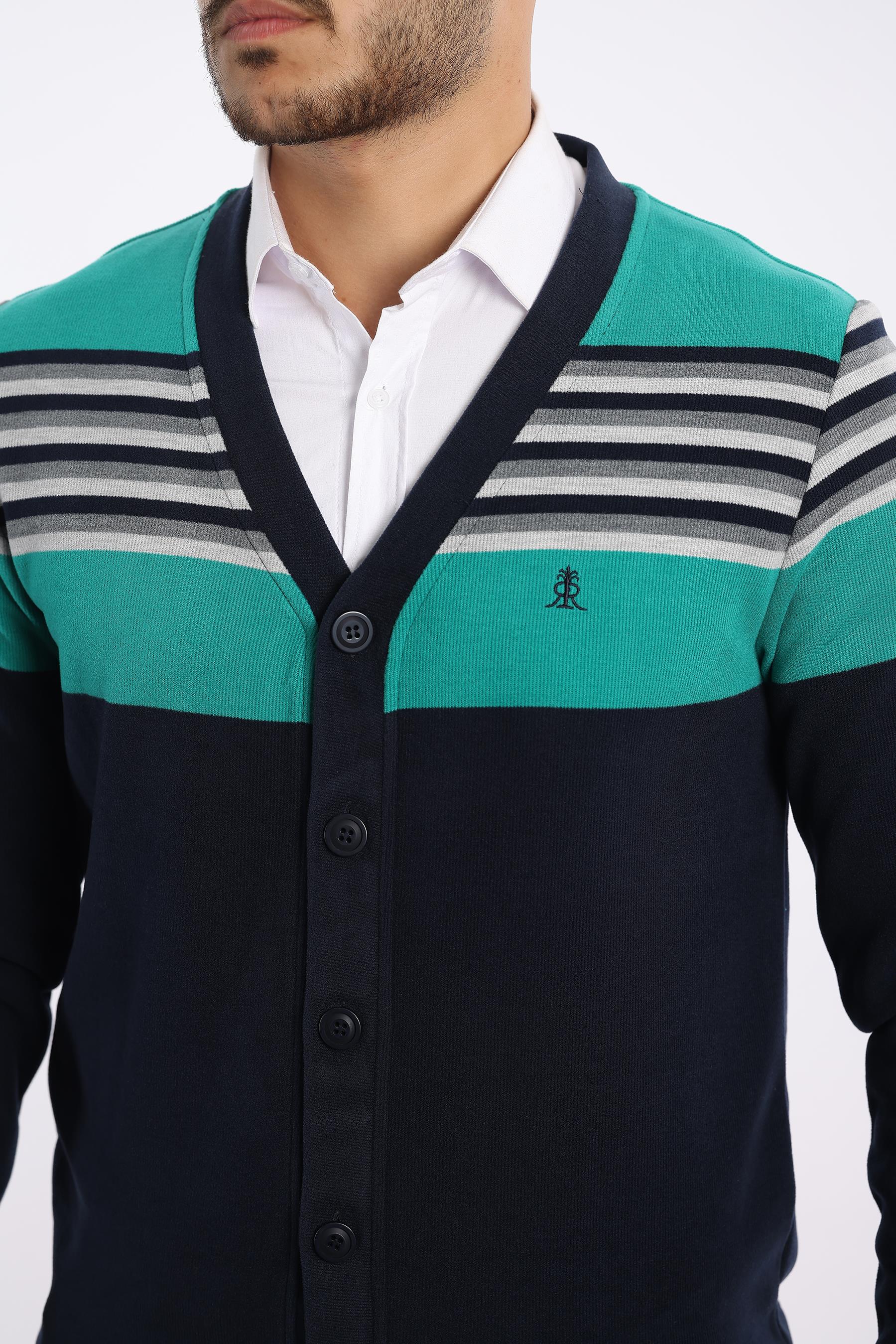 Triko Selanik Dokuma Düğmeli Hırka