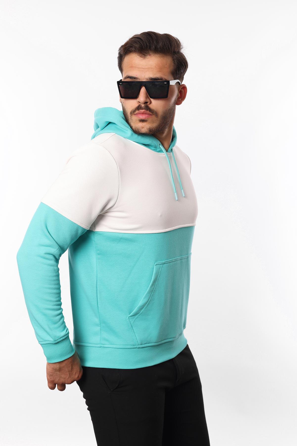 3 İplik Kapüşonlu Kanguru Cepli Sweatshirt – Pamuk Viskon Regular Fit Rugatchi Exclusive