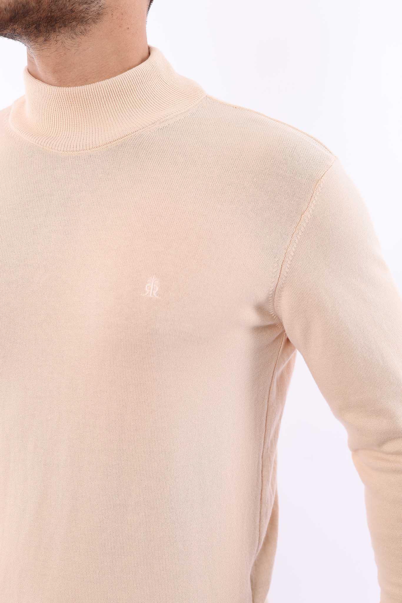 Erkek Yarım Balıkçı Yaka Triko Kazak — %100 Pamuk