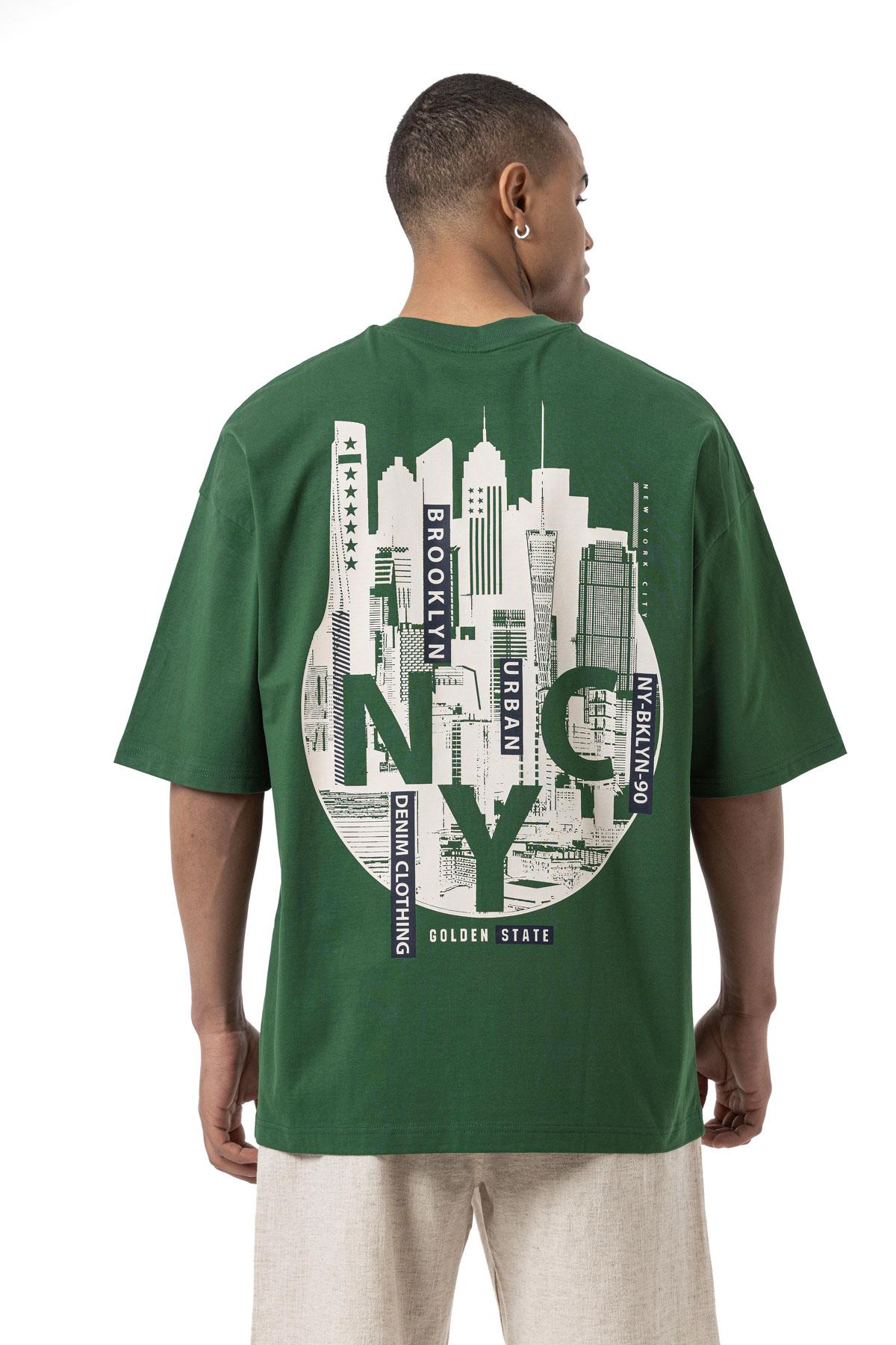 NY Baskılı Oversize T-Shirt